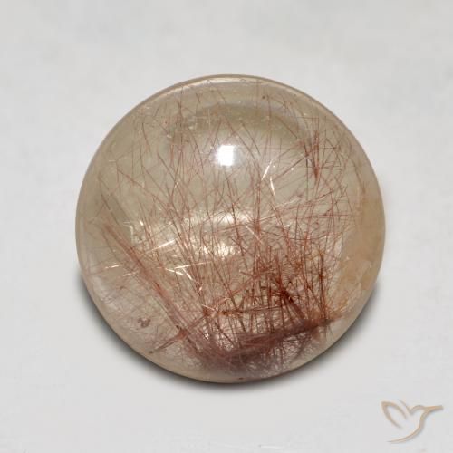 4.40ct 자연스러운 브라운 클리어 루틸 쿼츠, 둥근, 투명한