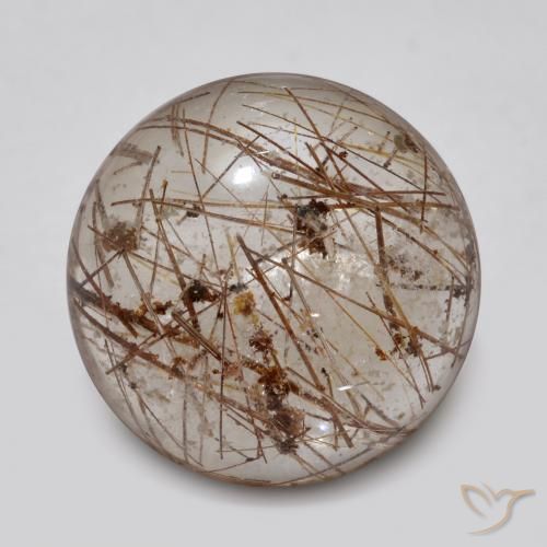 5.36ct 자연스러운 브라운 클리어 루틸 쿼츠, 둥근, 투명한