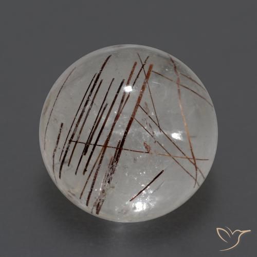 4.31ct 자연스러운 구리로 지우기 루틸 쿼츠, 둥근, 투명한