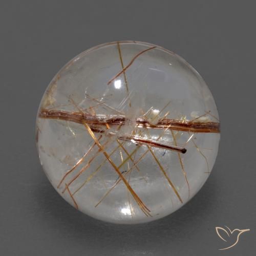 3.69ct 자연스러운 브라운 클리어 루틸 쿼츠, 둥근, 투명한