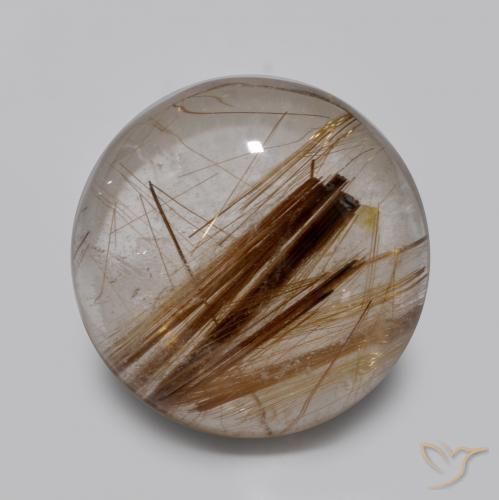 4.50ct 자연스러운 브라운 클리어 루틸 쿼츠, 둥근, 투명한
