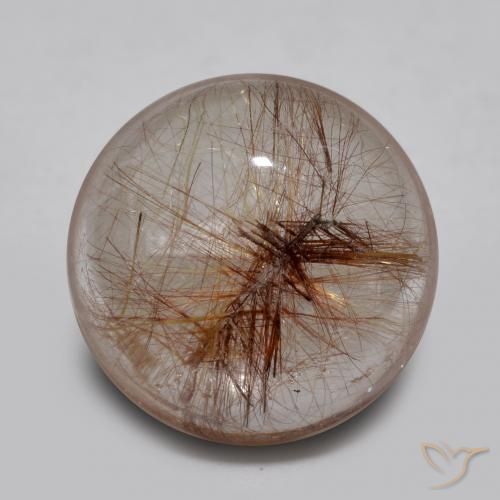 4.63ct 자연스러운 구리로 지우기 루틸 쿼츠, 둥근, 투명한