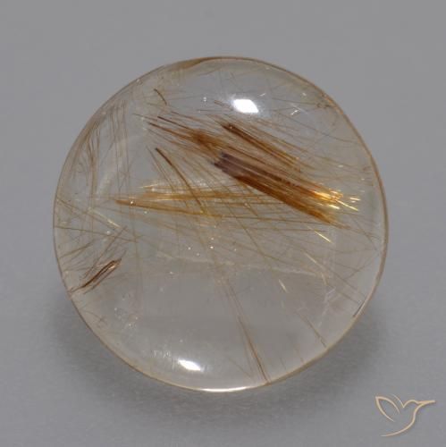 4.23ct 자연스러운 매우 밝은 황갈색 루틸 쿼츠, 둥근, 투명한