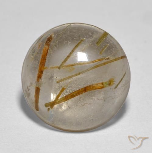 4.96ct 자연스러운 웜 브라운 루틸 쿼츠, 둥근, 투명한