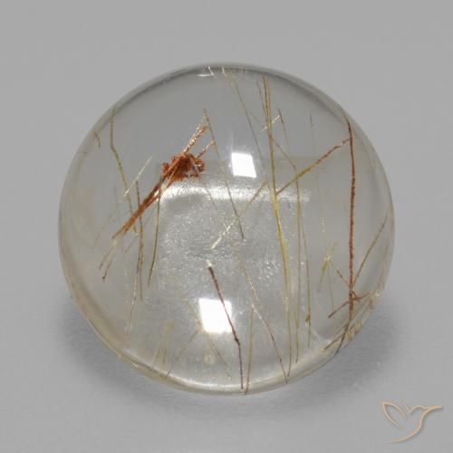 5.60ct 자연스러운 구리로 지우기 루틸 쿼츠, 둥근, 투명한