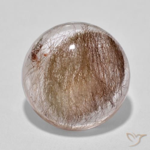 6.73ct 자연스러운 브라운 클리어 루틸 쿼츠, 둥근, 투명한