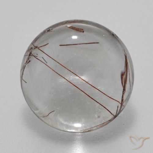 6.08ct 자연스러운 브라운 클리어 루틸 쿼츠, 둥근, 투명한