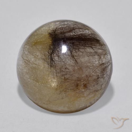 5.77ct 자연스러운 브라운 클리어 루틸 쿼츠, 둥근, 투명한