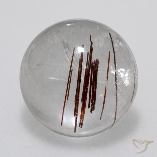 7.00ct 자연스러운 브라운 클리어 루틸 쿼츠, 둥근, 투명한