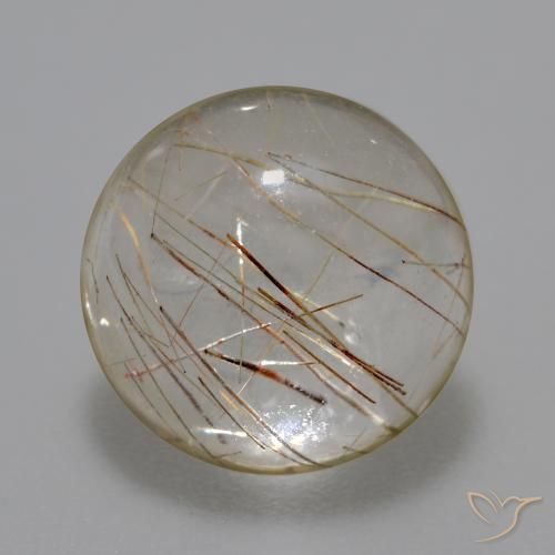 5.93ct 자연스러운 브라운 클리어 루틸 쿼츠, 둥근, 투명한