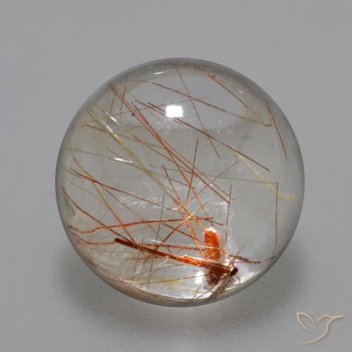 6.20ct 자연스러운 구리로 지우기 루틸 쿼츠, 둥근, 투명한