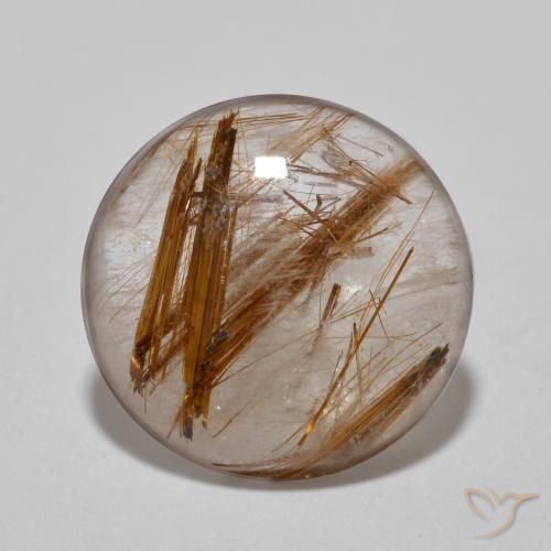 4.09ct 자연스러운 브라운 클리어 루틸 쿼츠, 둥근, 투명한