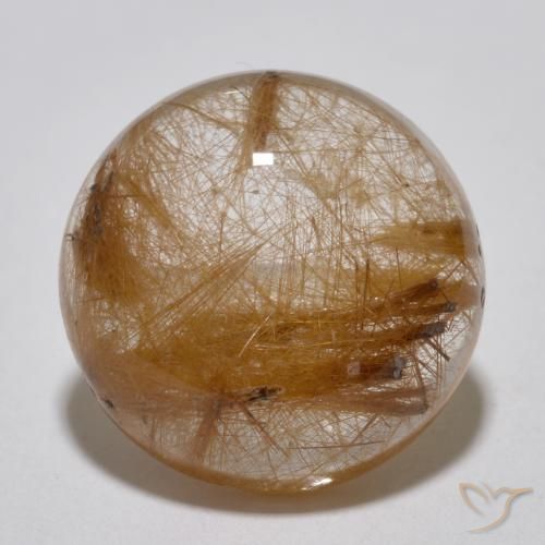 7.14ct 자연스러운 매우 밝은 황갈색 루틸 쿼츠, 둥근, 투명한