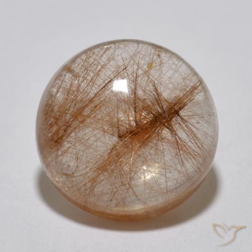 6.99ct 자연스러운 매우 밝은 황갈색 루틸 쿼츠, 둥근, 투명한