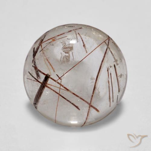 3.40ct 자연스러운 브라운 클리어 루틸 쿼츠, 둥근, 투명한