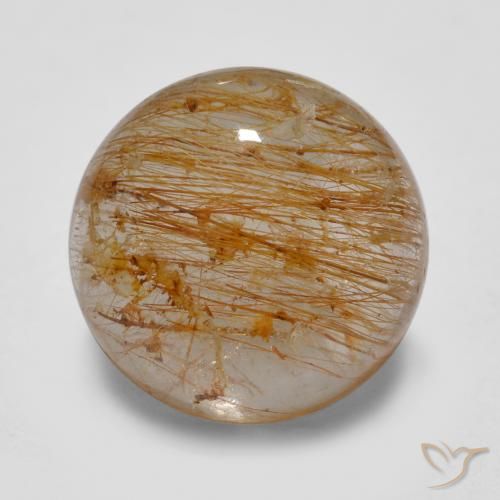 5.67ct 자연스러운 웜 브라운 루틸 쿼츠, 둥근, 투명한