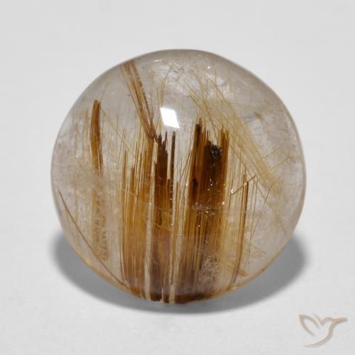 4.31ct 자연스러운 웜 브라운 루틸 쿼츠, 둥근, 투명한