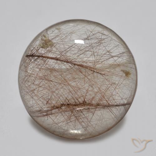 3.82ct 자연스러운 브라운 클리어 루틸 쿼츠, 둥근, 투명한
