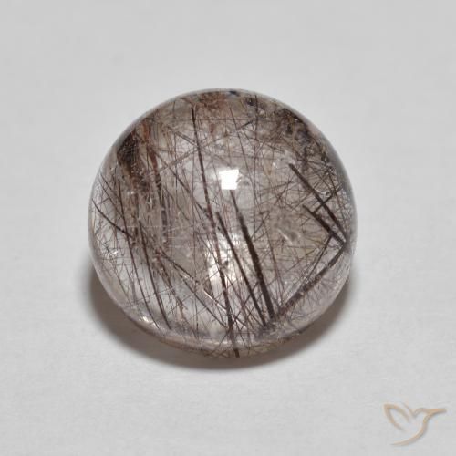 3.25ct 자연스러운 페일 브라운 루틸 쿼츠, 둥근, 투명한