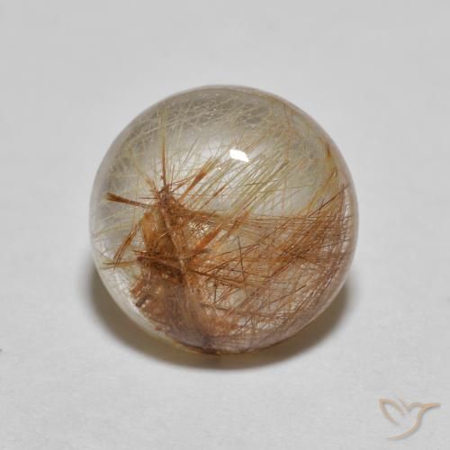 2.78ct 자연스러운 매우 밝은 갈색 루틸 쿼츠, 둥근, 투명한