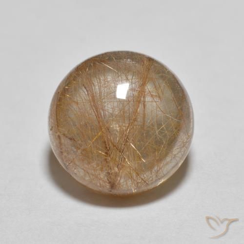 3.21ct 자연스러운 웜 브라운 루틸 쿼츠, 둥근, 투명한