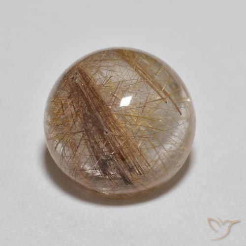 3.71ct 자연스러운 매우 밝은 황갈색 루틸 쿼츠, 둥근, 투명한