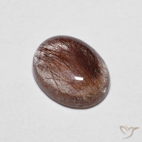 1.86ct 자연스러운 브라운 클리어 루틸 쿼츠, 타원형, 투명한