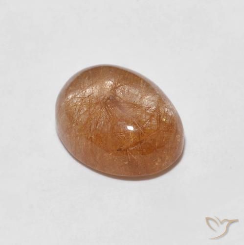2.06ct 자연스러운 매우 밝은 갈색 루틸 쿼츠, 타원형, 투명한