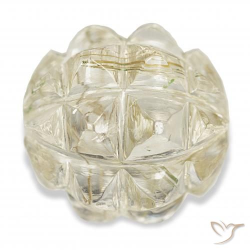 15.22캐럿 천연 라이트 골드 루틸 쿼츠, 팬시한, 투명한