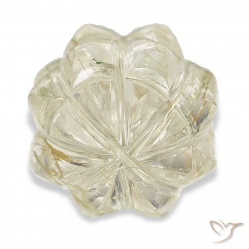 15.22캐럿 천연 라이트 골드 루틸 쿼츠, 팬시한, 투명한