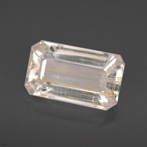 4.64캐럿 천연 골든 루틸 토파즈, 투명한, 12.1×7.1 mm, 투명/반투명