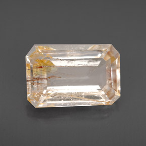 3.86캐럿 천연 골든 루틸 토파즈, 투명한, 11.2×7.3 mm, 투명/반투명