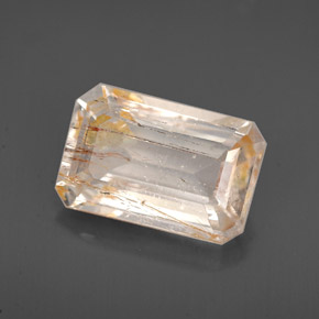 3.86캐럿 천연 골든 루틸 토파즈, 투명한, 11.2×7.3 mm, 투명/반투명