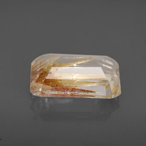 3.86캐럿 천연 골든 루틸 토파즈, 투명한, 11.2×7.3 mm, 투명/반투명