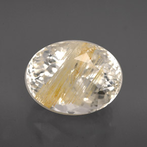 7.05캐럿 천연 골든 루틸 토파즈, 투명한, 12.6×9.7 mm, 투명/반투명