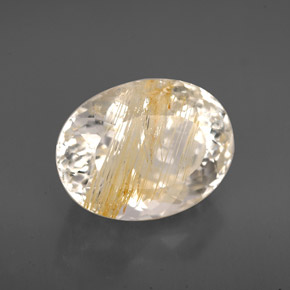 7.05캐럿 천연 골든 루틸 토파즈, 투명한, 12.6×9.7 mm, 투명/반투명