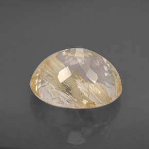 7.05캐럿 천연 골든 루틸 토파즈, 투명한, 12.6×9.7 mm, 투명/반투명