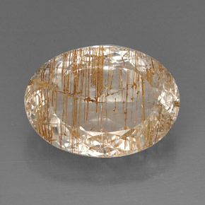 28.90캐럿 천연 골든 루틸 토파즈, 투명한, 21×15.3 mm, 투명/반투명