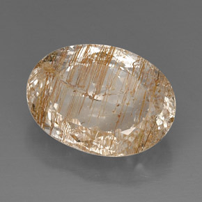 28.90캐럿 천연 골든 루틸 토파즈, 투명한, 21×15.3 mm, 투명/반투명