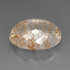 28.90캐럿 천연 골든 루틸 토파즈, 투명한, 21×15.3 mm, 투명/반투명