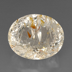 24.30캐럿 천연 골든 루틸 토파즈, 투명한, 18.4×14.9 mm, 투명/반투명