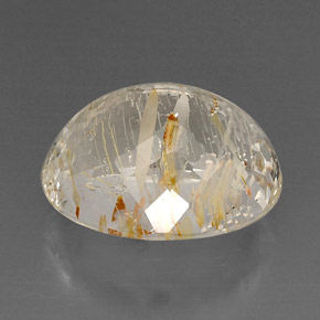 24.30캐럿 천연 골든 루틸 토파즈, 투명한, 18.4×14.9 mm, 투명/반투명