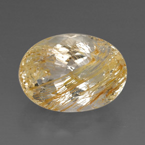 22.60캐럿 천연 골든 루틸 토파즈, 투명한, 19.3×13.9 mm, 투명/반투명