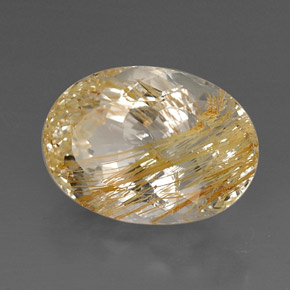 22.60캐럿 천연 골든 루틸 토파즈, 투명한, 19.3×13.9 mm, 투명/반투명