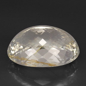 63.56캐럿 천연 골든 루틸 토파즈, 투명한, 27.1×20.3 mm, 투명/반투명