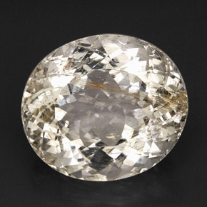 55.13캐럿 천연 골든 루틸 토파즈, 투명한, 23.3×20.4 mm, 투명/반투명