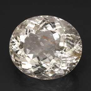 55.13캐럿 천연 골든 루틸 토파즈, 투명한, 23.3×20.4 mm, 투명/반투명