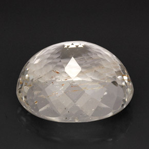 55.13캐럿 천연 골든 루틸 토파즈, 투명한, 23.3×20.4 mm, 투명/반투명