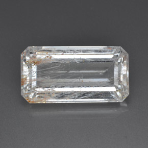 39.04캐럿 천연 골든 루틸 토파즈, 투명한, 26.4×13.9 mm, 투명/반투명