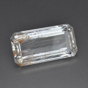39.04캐럿 천연 골든 루틸 토파즈, 투명한, 26.4×13.9 mm, 투명/반투명